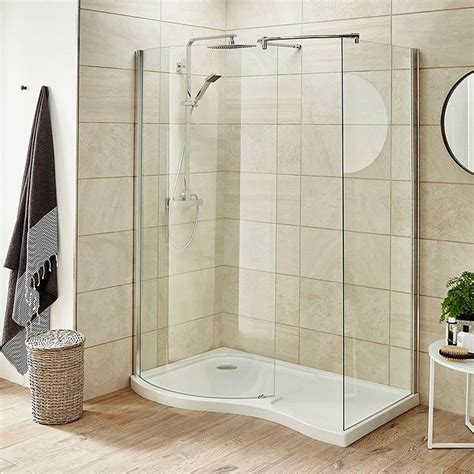 Nuie Pacific Curved Walk In Shower Enclosure Inc Tray At Victorian Plumbing Uk
