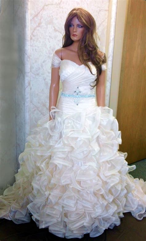 Ruffled Skirt Wedding Gown With Embellished Waist