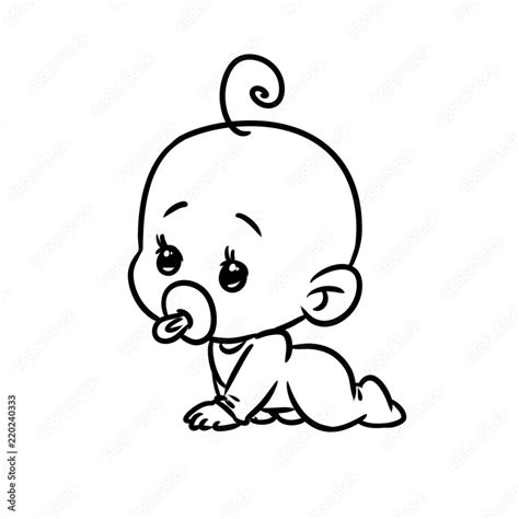 Small Baby Cartoon Minimalism Character Illustration Isolated Image
