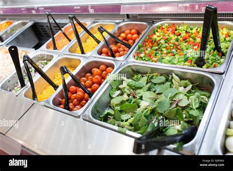 Salad Bar In A Morrisons Supermarket Stock Photo 97259841 Alamy