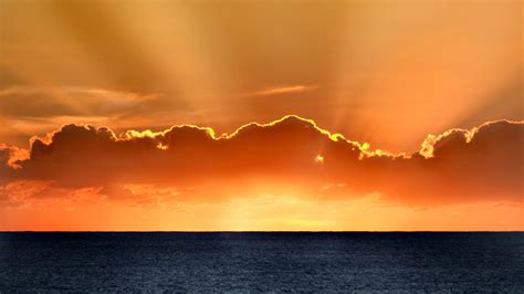 Wallpaper Sunlight Sunset Sea Reflection Sky Clouds Sunrise