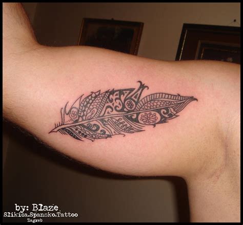 Tribal Feather Tattoo By Blazeovsky On Deviantart