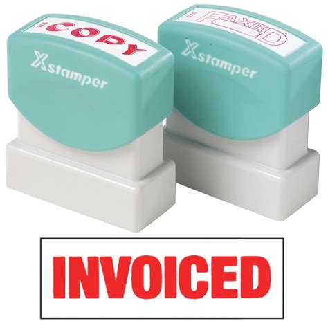 X Stamper Self Inking Ink Stamp Invoiced Red Pre Inked Re Inkable Up To 100000 Impressions 1532