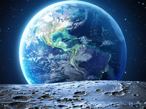 earth  blue planet view  moon north  south
