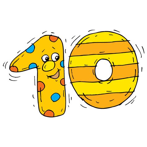 Number Ten Cartoon Stock Vector Illustration And Royalty Free Clip