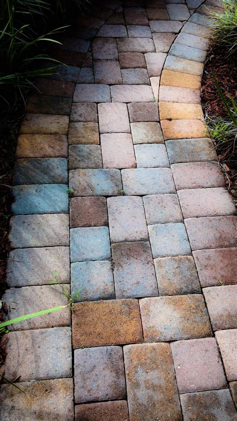 Multi Color Paver Walkway Landscaping With Rocks Backyard