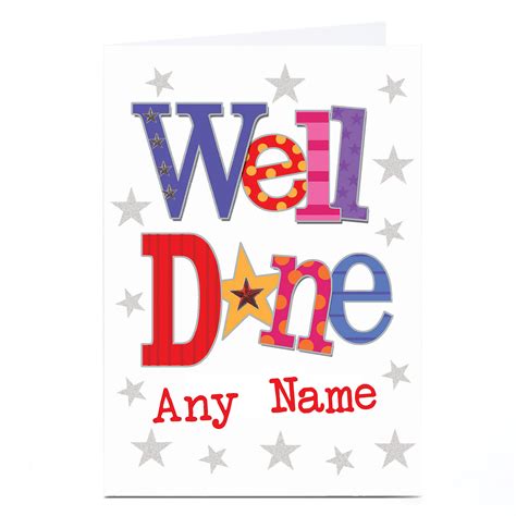 Buy Personalised Well Done Card - Colourful Letters for GBP 1.79 | Card Factory UK