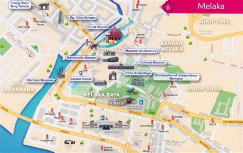 Hotel search in malacca city. Melacca Tourist Map - Melaka Malaysia • mappery