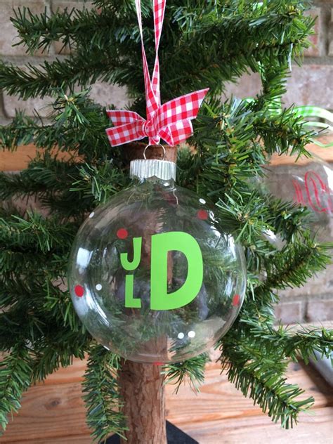 Personalized Clear Glass Christmas Ornament Monogrammed Etsy