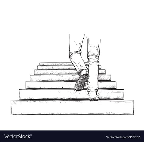 Man Climbing The Stairs Royalty Free Vector Image