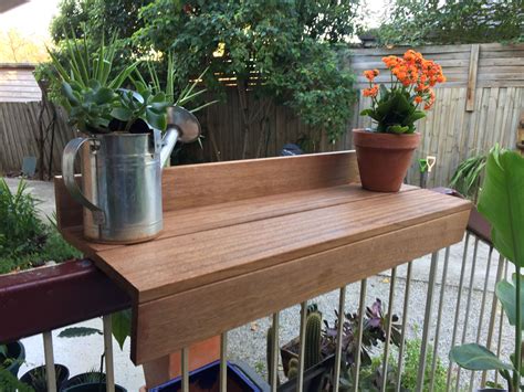 No matter how small your balcony, if it has a railing you can hang a table big enough to hold a book and a wineglass, or maybe two. Balcony rail table. Fits to most decking or balcony rails ...