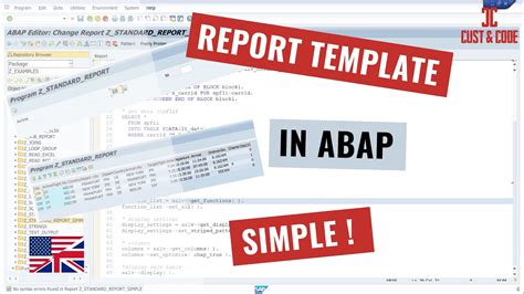 Simple Template For Programs And Reports In Sap Abap English Youtube