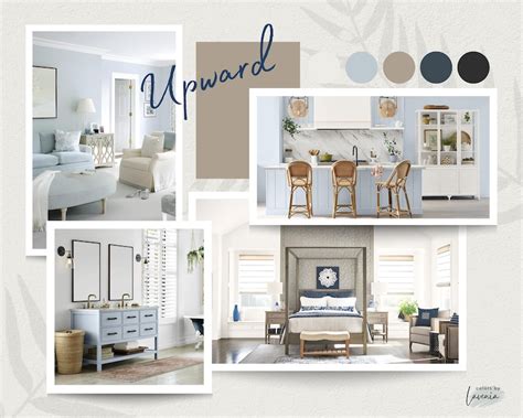 Sherwin Williams Upward Paint Color Palette With Blue And Neutrals