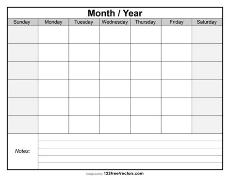 Blank Monthly Calendar Template Free Calendar Template Blank Monthly