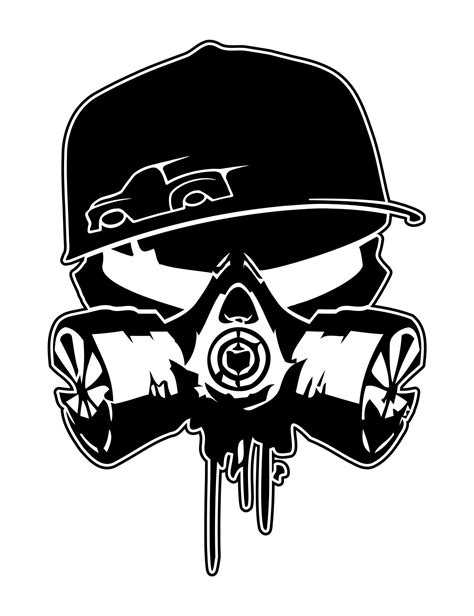 Gas Mask Graffiti Skull Note0430