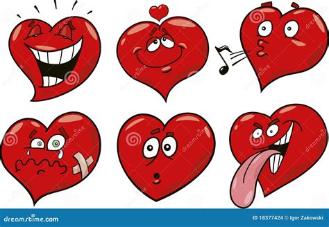 Cartoon Hearts Set Stock Illustration Illustration Of Funny 18377424