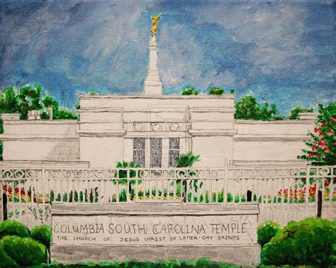 Columbia Sc Lds Temple Acrylic On Canvas 8 X 10 Original Painting