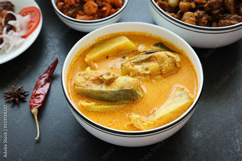 Kerala Fish Curry Coconut Milk Gravy Cooking Spicy Goan Fish Curry