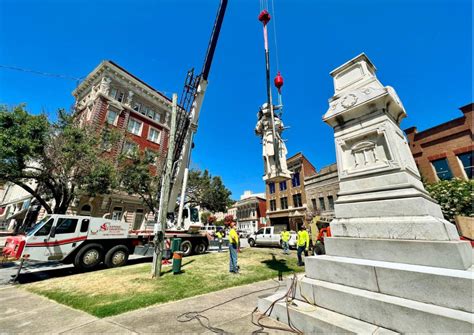 Crews Begin Moving Two Confederate Monuments In Macon After Years Of