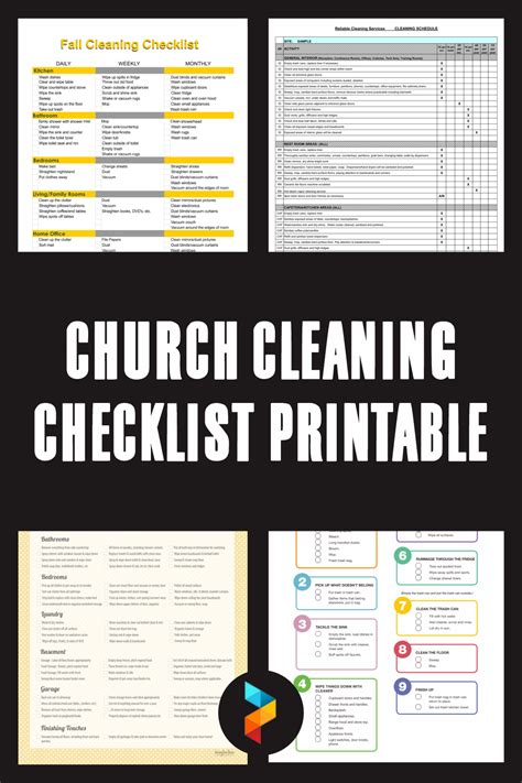 Printable Church Cleaning Checklist Template Printable Free Templates