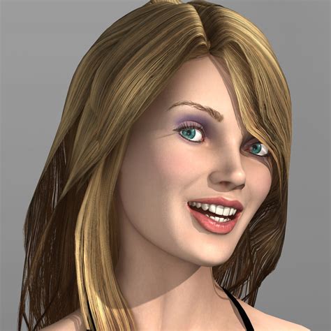 3d Young Woman Animation Rigged Model