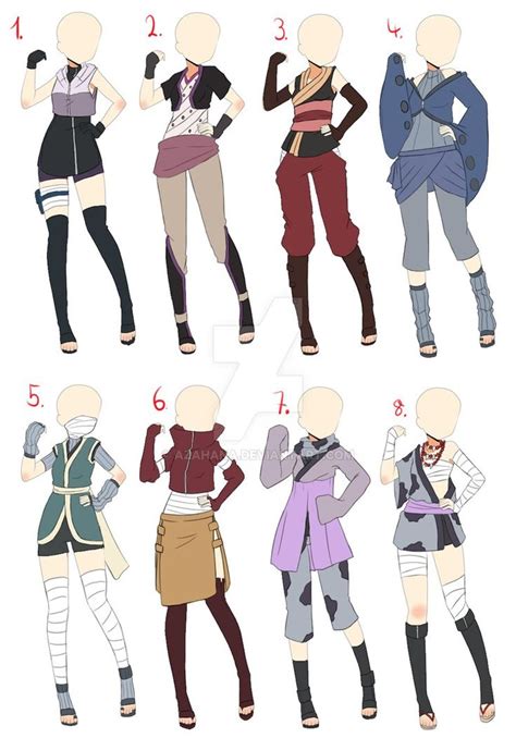 Closed Naruto Outfit Adopt Batch 1 Anime Outfits Drawing Anime