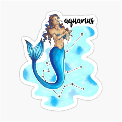 Aquarius Mermaid Sticker By Eweglein Redbubble