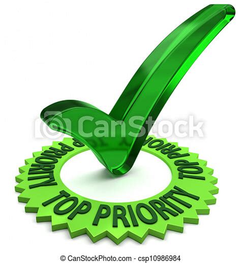 Stock Illustration Of Top Priority Green Label With 3d