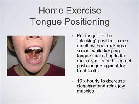 Home Exercise Tongue Positioning Myofunctional Therapy Jaw Exercises