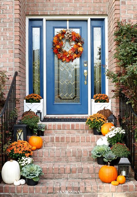 Indigo And Orange Fall Front Porch Sand And Sisal