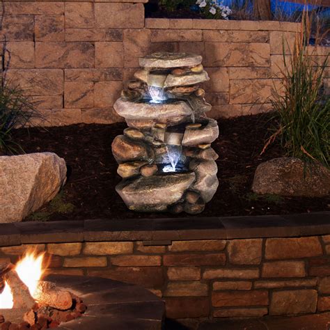 Lighting is one of the most important of all building systems, and we offer buyers thousands products of lights to choose from including modern, indoor. Pure Garden Stone Waterfall Fountain with LED Lights