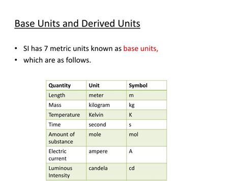 PPT - SI Units Of Measurements PowerPoint Presentation - ID:5998091