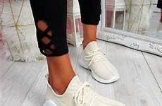 mesh trainers sneakers lace running womens ladies shoes sport party women
