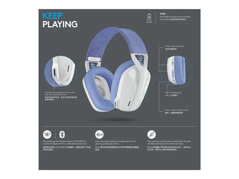 Logitech G 435 Lightspeed Wireless Gaming Headset White Emea