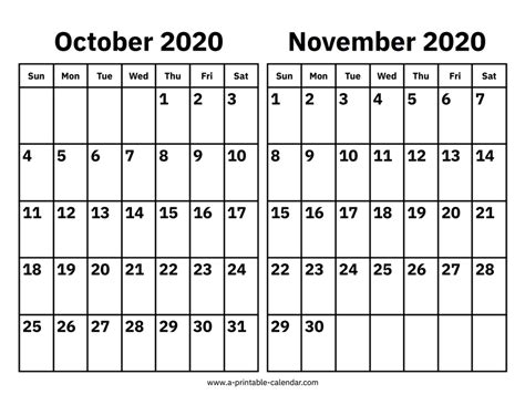 October November Monthly Calendar 2021 30calender Calendar 2021