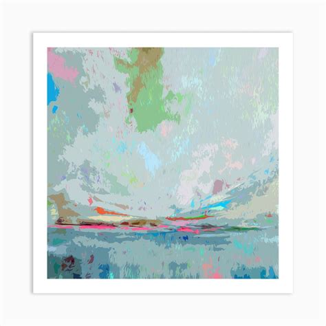 Blue Green Pink Abstract Landscape Art Print By Tracy Ann Marrison Fy