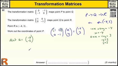 Transformation Matrices Gcse Further Maths Revision Exam Paper Practice