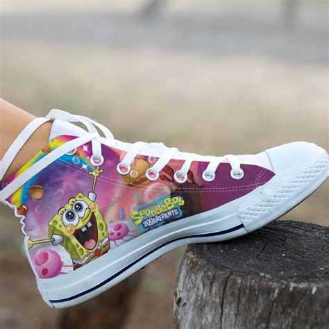 Spongebob Squarepants Hi Top Spongebob Shoes Custom Shoes Etsy