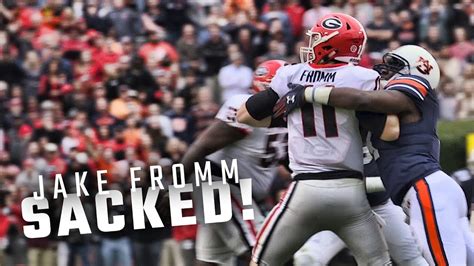 Watch As Auburns Defense Sacks Georgia Qb Jake Fromm Over And Over