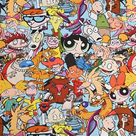 90s Cartoon Characters Collage