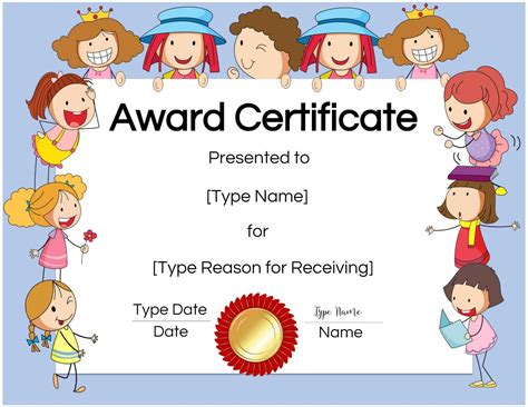 Childrens Certificate Template Business Professional Templates