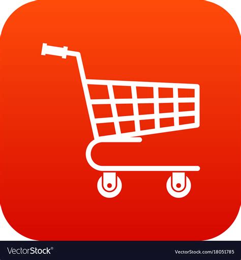 Shopping Cart Icon Digital Red Royalty Free Vector Image