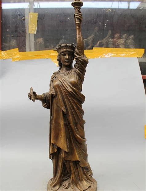 Zsr 31western Bronze Copper Classical Statue Of Liberty Goddess Art