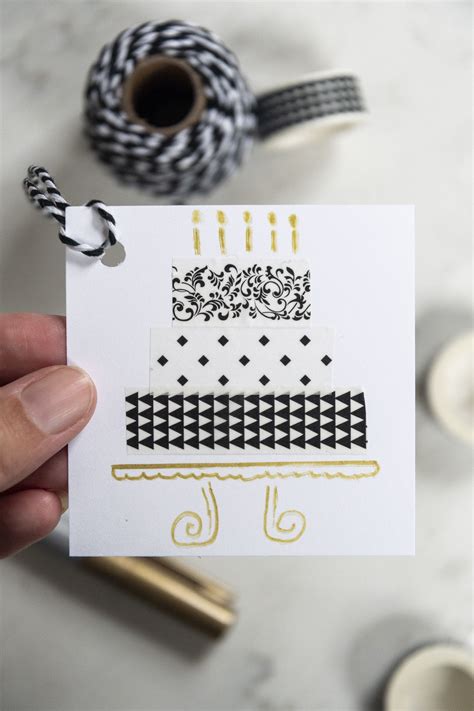 How To Make Birthday Cake T Tags With Washi Tape Birthday T