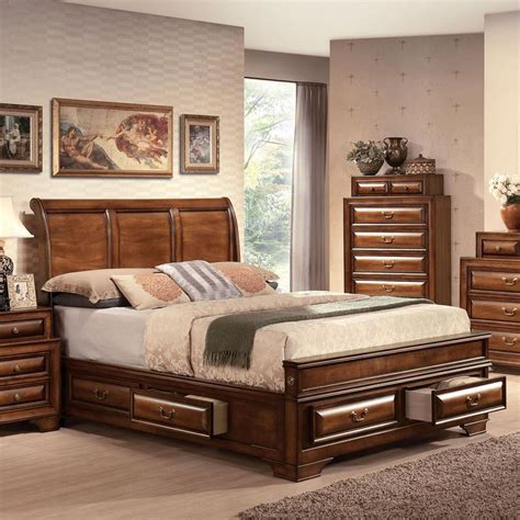 Perfect for storing quilts, pillows and bed linen. Acme Furniture Konane 20444EK Traditional Sleigh King Bed ...