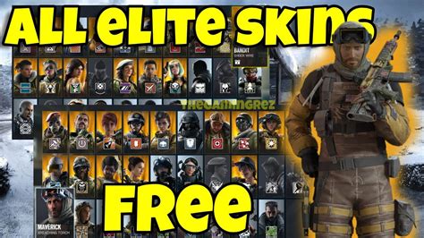 All Elite Skins For Free Rainbow 6 Siege 2023 Youtube