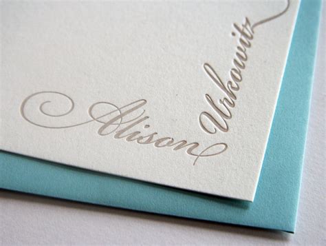 Personalized Stationery Custom Letterpress 1color