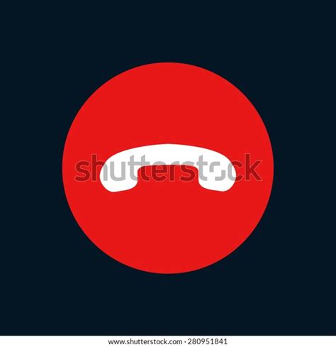 Vector Modern Phone Icon Red Circle Stock Vector Royalty Free