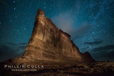 Tower Of Babel And Stars At Night Arches National Park Utah