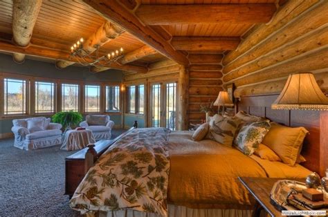 Bedroom Log Home Master Bedroom Luxury Log Cabins Log Homes